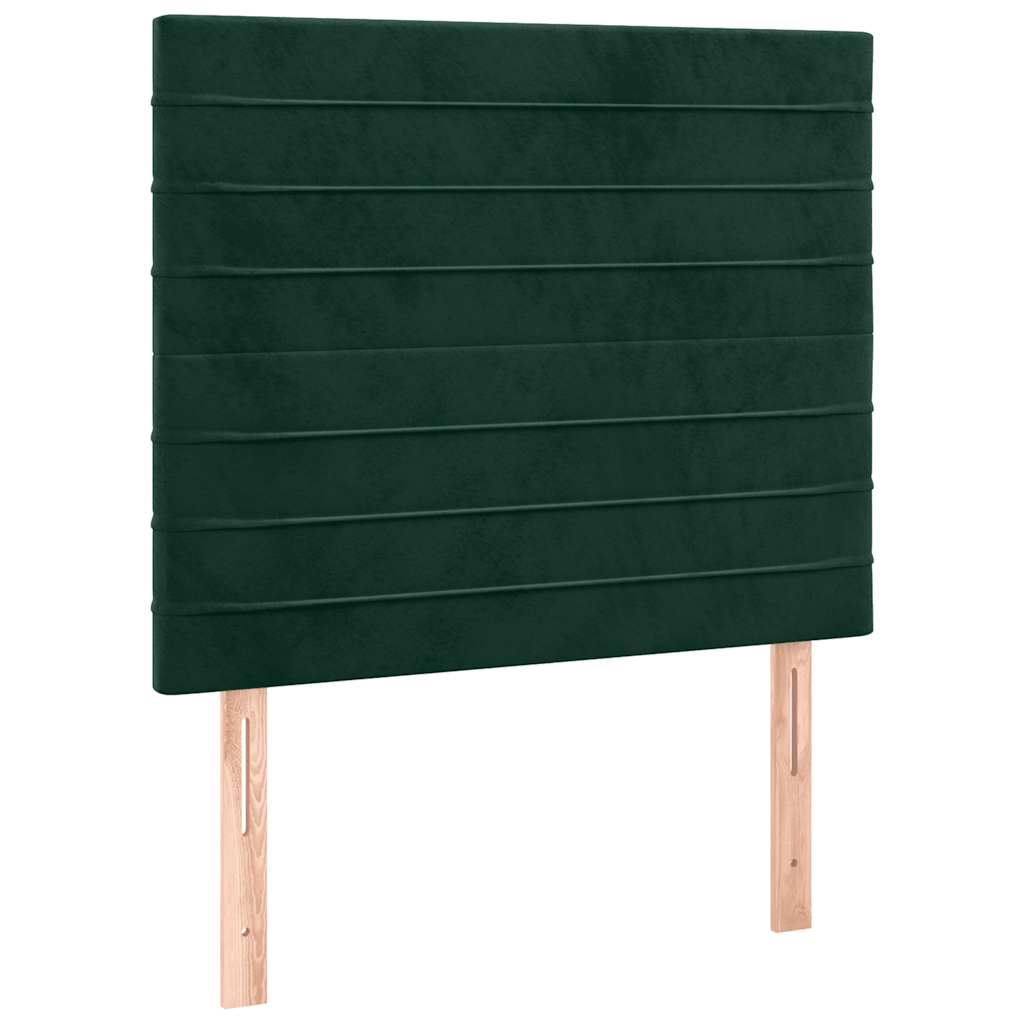 vidaXL Cabecero con luces LED terciopelo verde oscuro 80x5x118/128 cm
