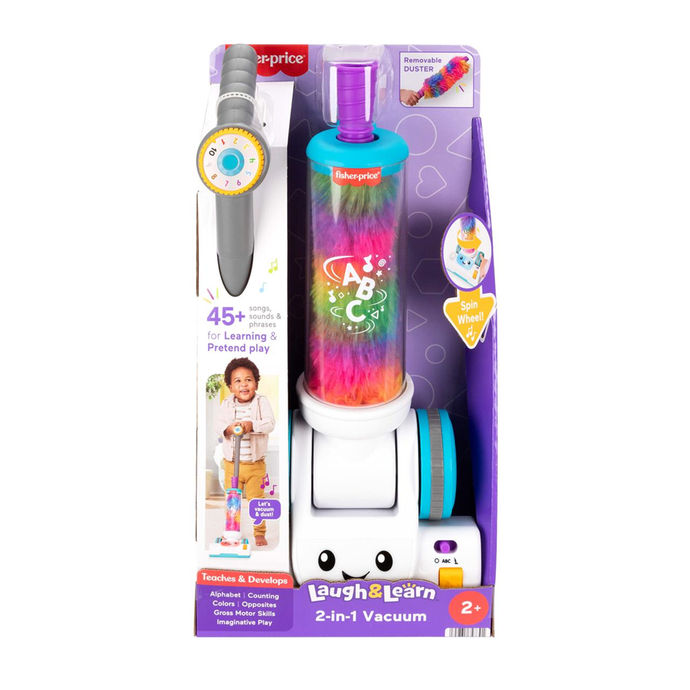 Mi Primera Aspiradora Multilenguaje Fisher-Price Con 45 Canciones, Sonidos y Frases. (Mattel JMM34)