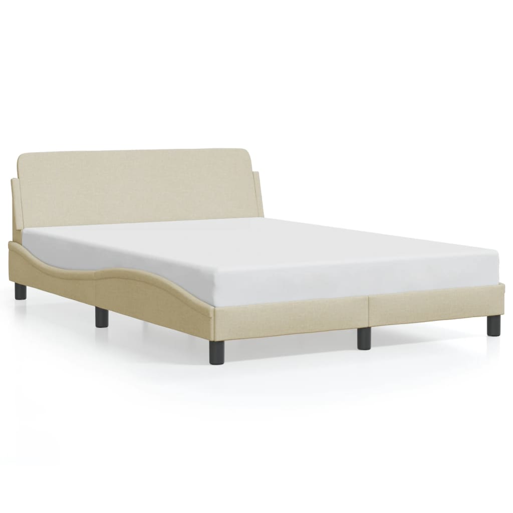 vidaXL Estructura de cama Dover tela color crema 140x200 cm