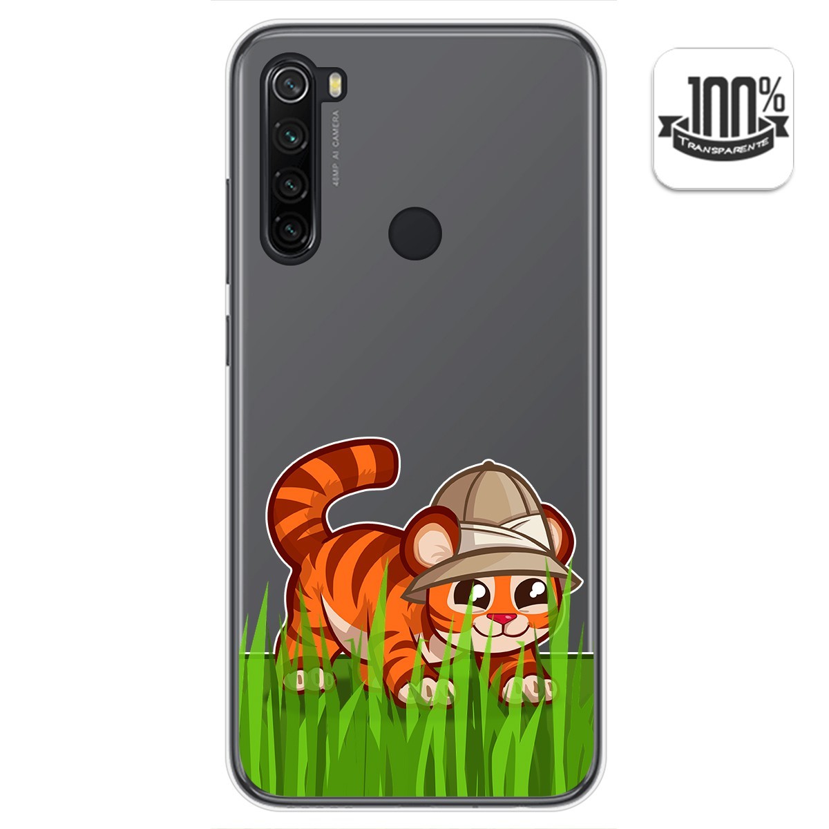 Tumundosmartphone Funda Gel Transparente para Xiaomi Redmi Note 8T diseño Tigre Dibujos