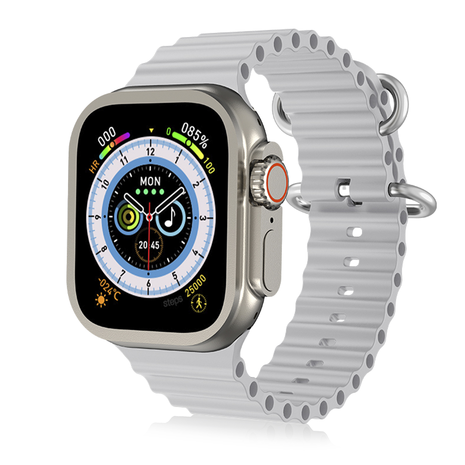 DAM. Smartwatch J68+ modos de deporte y sensores de salud, avisos de notificaciones y llamadas bluetooth. Corona multifunción. 5x1x5cm.