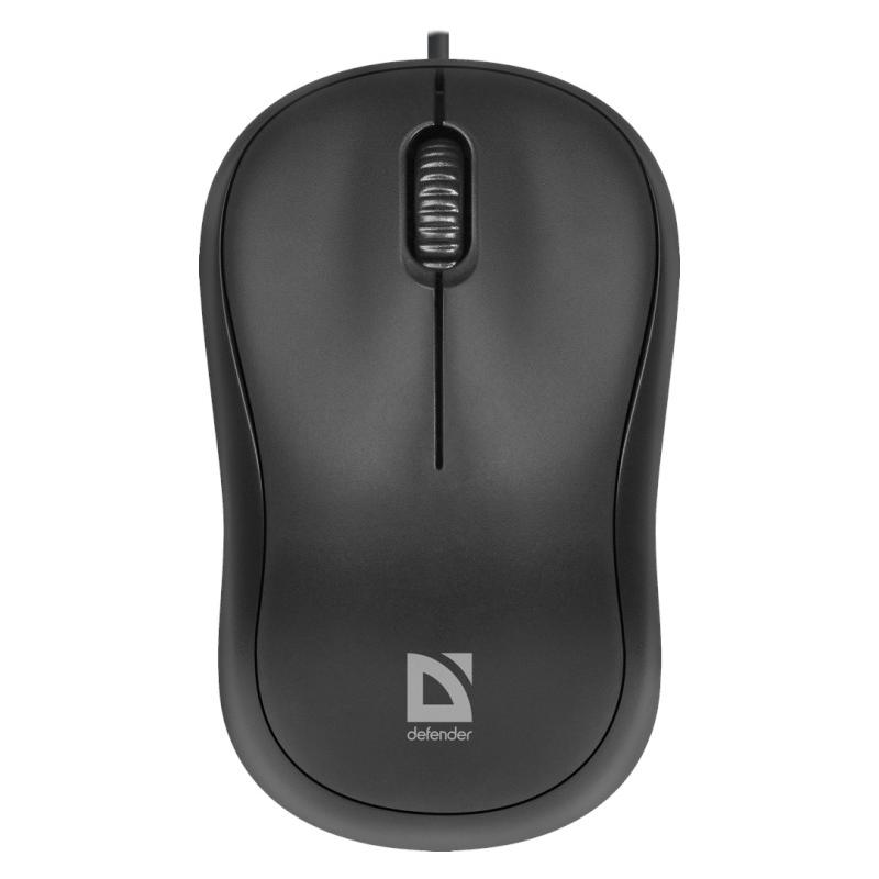 Defender Patch MS-759 Optical Mouse 1000dpi - Black USB Wired Mouse with 2 Buttons, Optical Detection, Ambidextrous Design for Universal Use, Perfect for Gaming and Everyday Tasks.