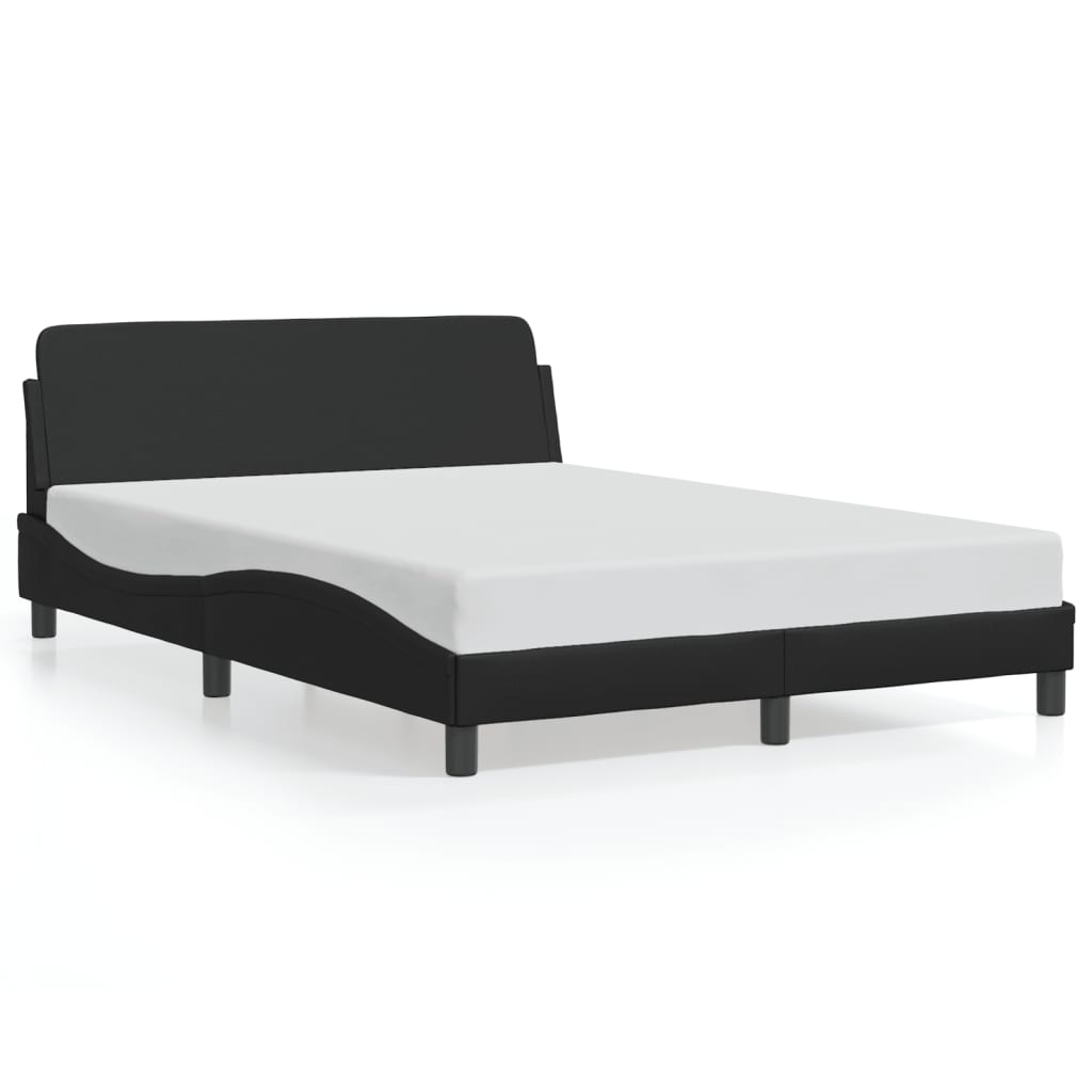 vidaXL Estructura de cama Dover cuero sintético negro 140x190 cm
