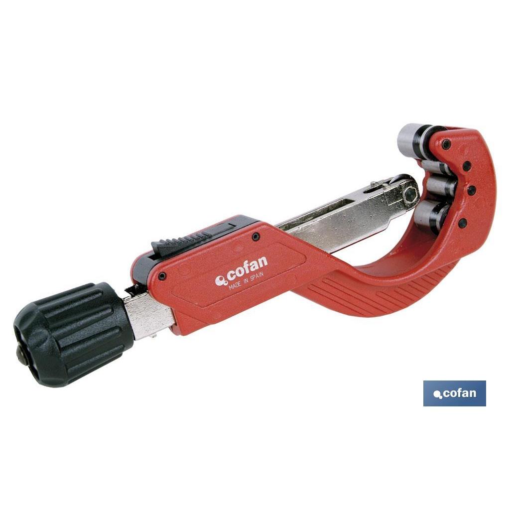 COFAN - Cortatubos de 4 rodillos | Para tubos de metal | Diámetro: 6-76 mm | Sistema ICS (Instant Change System)