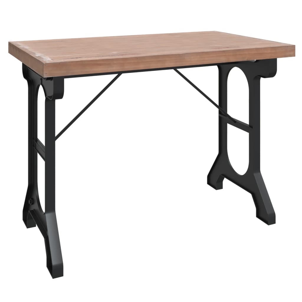 vidaXL Mesa de comedor madera maciza de abeto y hierro 110x65x82 cm