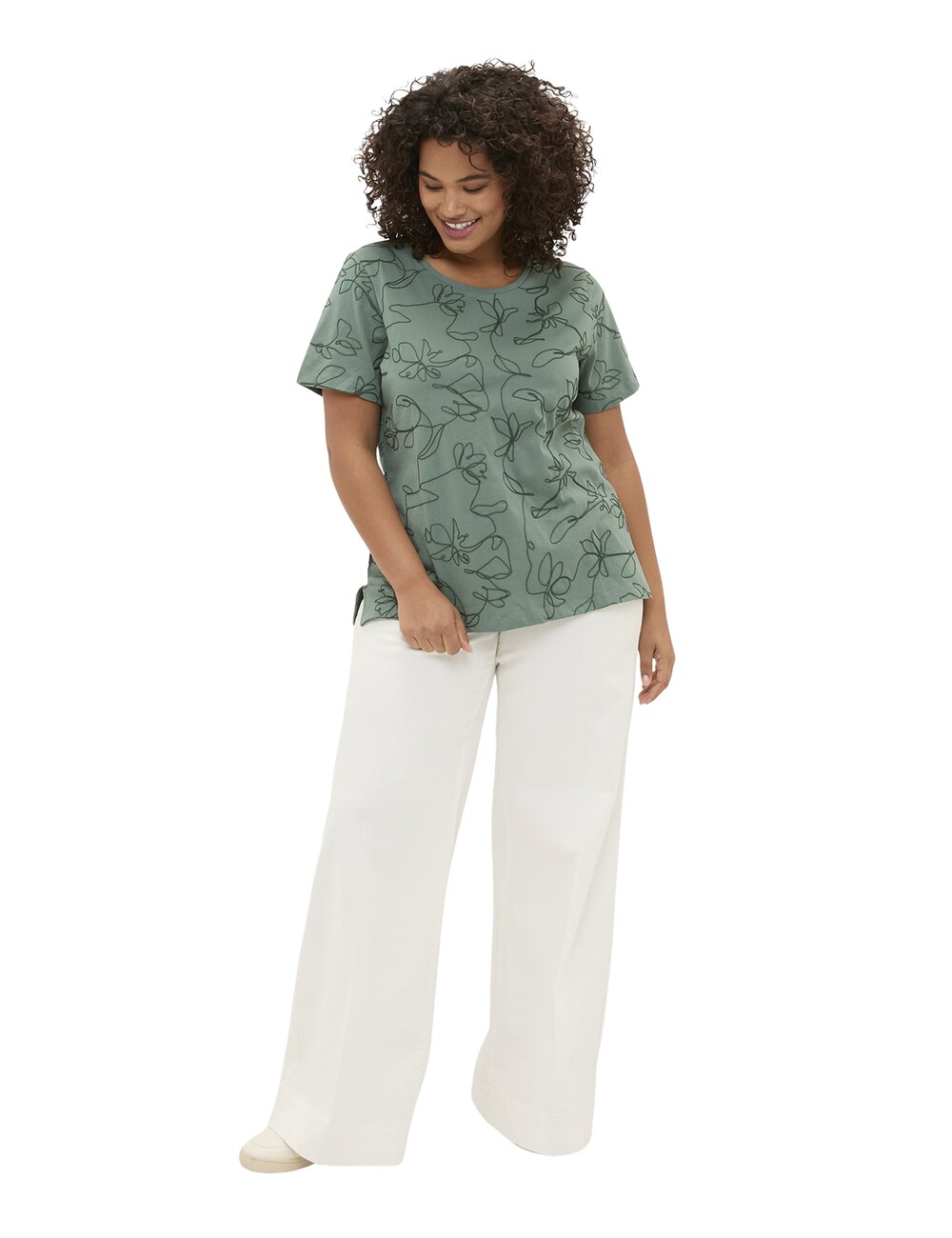 Fiorella Rubino - Camiseta de algodón con bordados florales
