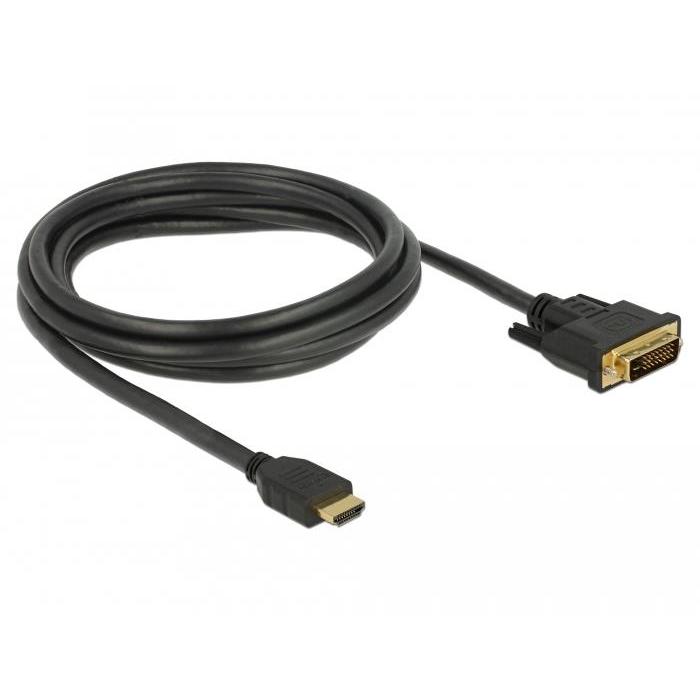 Delock CABLE HDMI > DVI 24 + 1 Bidirectional 2.00m Black