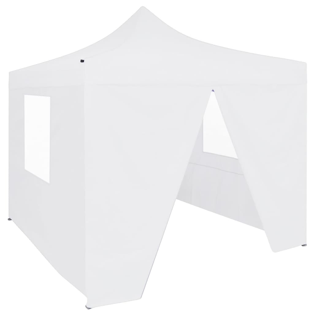 vidaXL Carpa plegable profesional con 4 paredes acero blanco 3x3 m