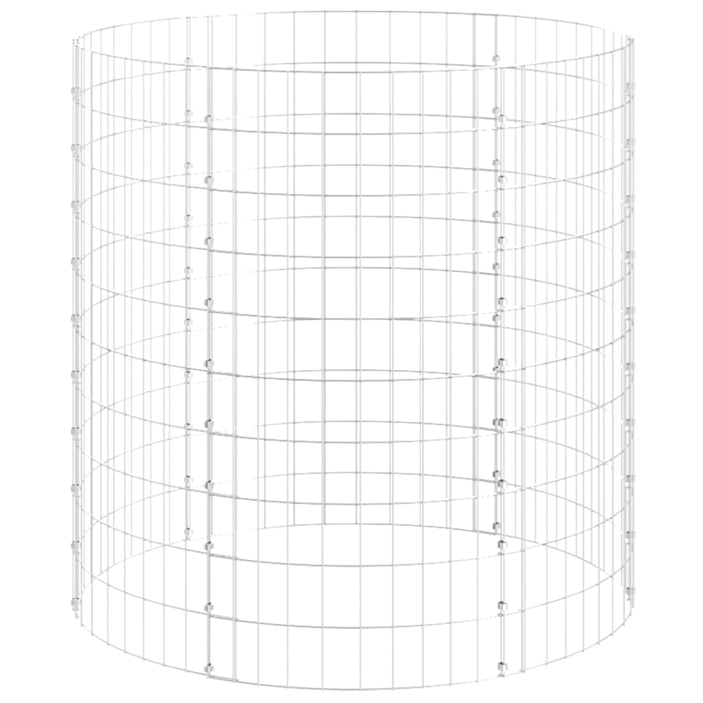 Vidaxl Poste Circular de Gaviones Acero Galvanizado Ø 30 X 50 Cm - Perfecto para Plantas y Animales