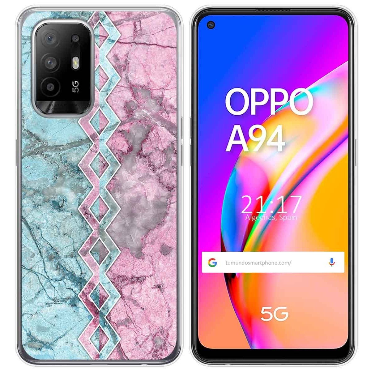 Tumundosmartphone Funda Gel Tpu para Oppo A94 5G diseño Mármol 08 Dibujos