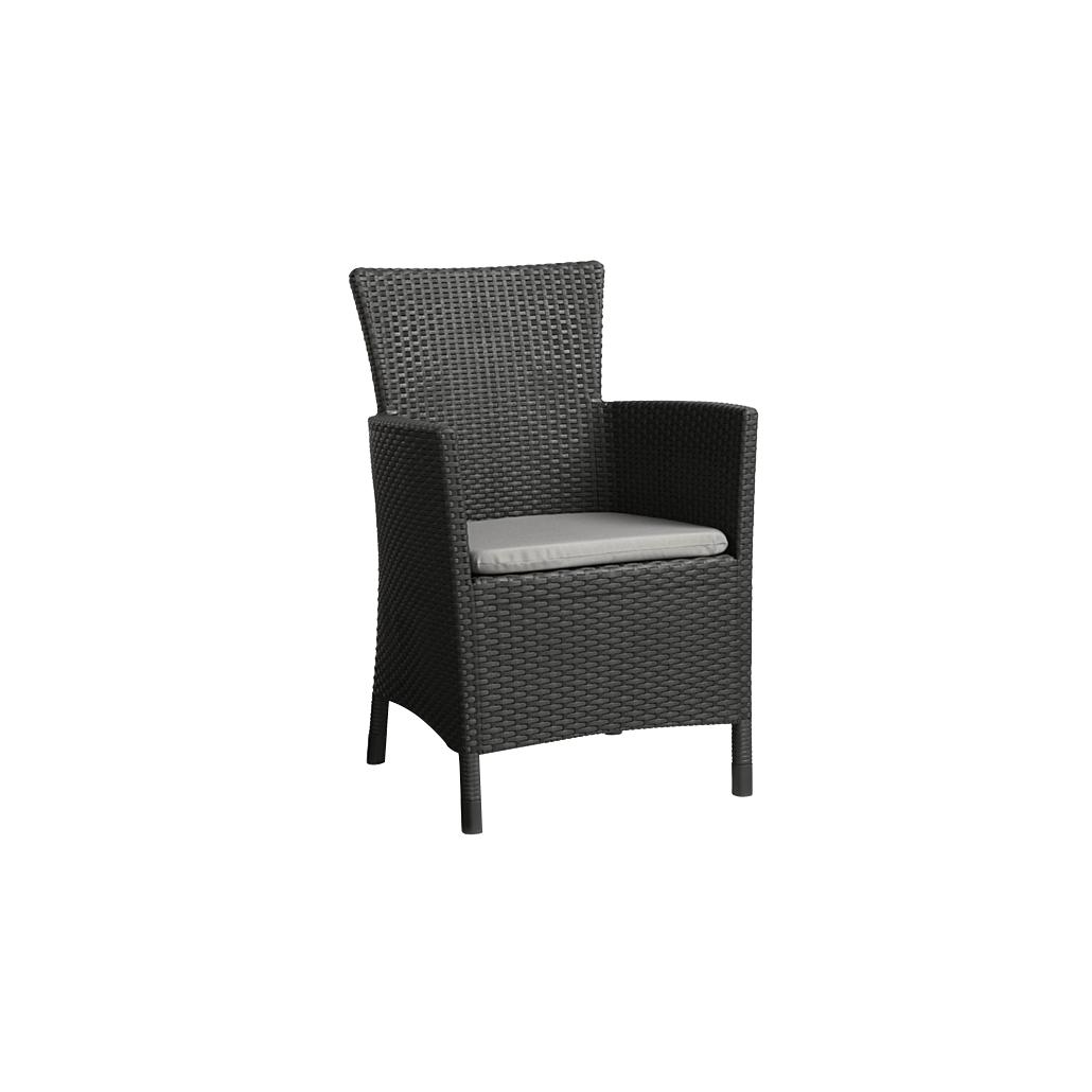 KETER Sillón jardín exterior terraza resina IOWA grafito AnxPxAl cm 62x60x89
