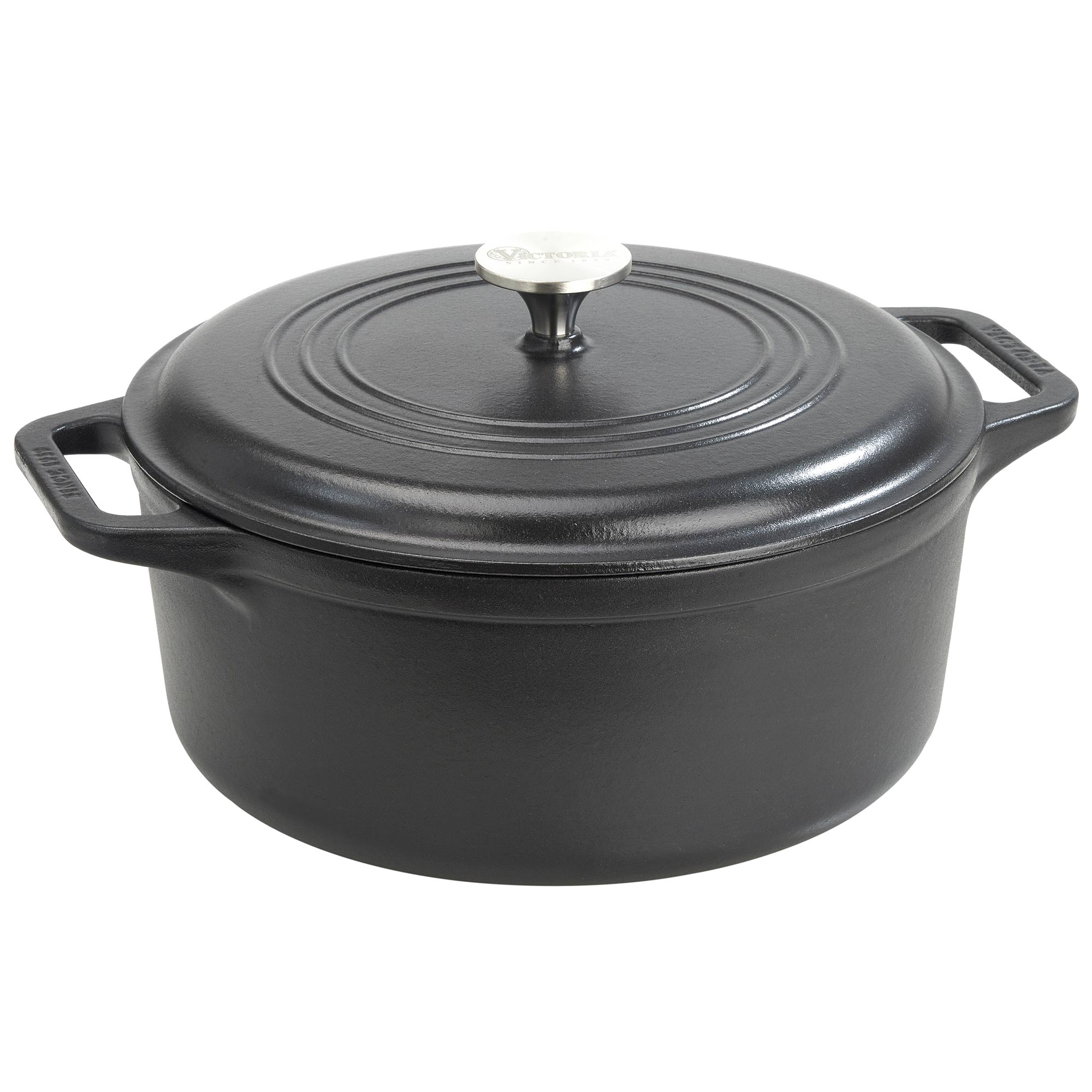 Victoria Horno Holandés Inducción Hierro Fundido Esmaltado, Cocotte, sin PTFE ni PFOA, Apto para Fuego, Barbacoa, Horno, Vitrocerámica, Gas