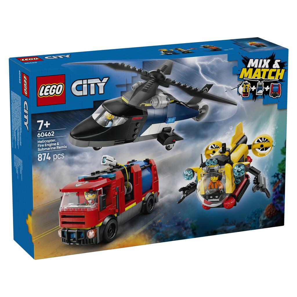 Lego City Remix: Helicóptero, Camión de Bomberos y Submarino Lego city LEGO