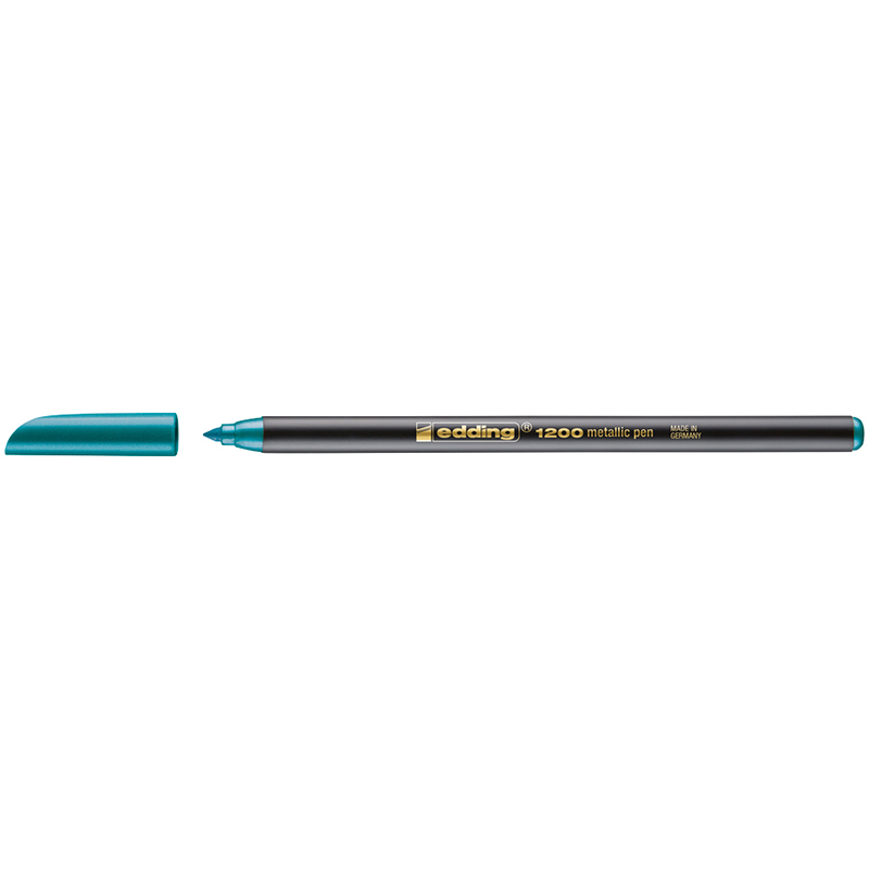 Pack 10 Unidades Edding 1200 Rotulador - Punta Redonda - Trazo 1mm - Tinta con Base de Agua - Color Verde Metalizado