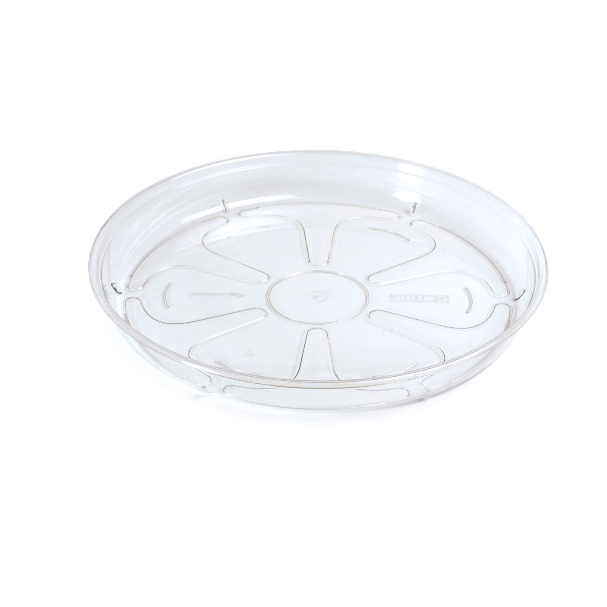 Base/plato para macetero COUBI , dimensiones (mm) 120x120x15, color Transparente