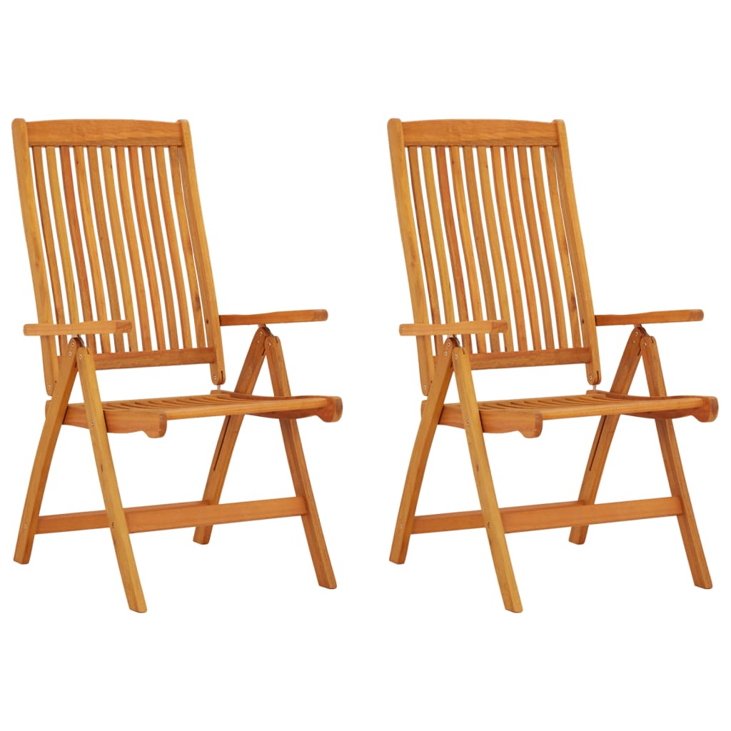 vidaXL Sillas de jardín plegables madera maciza de eucalipto