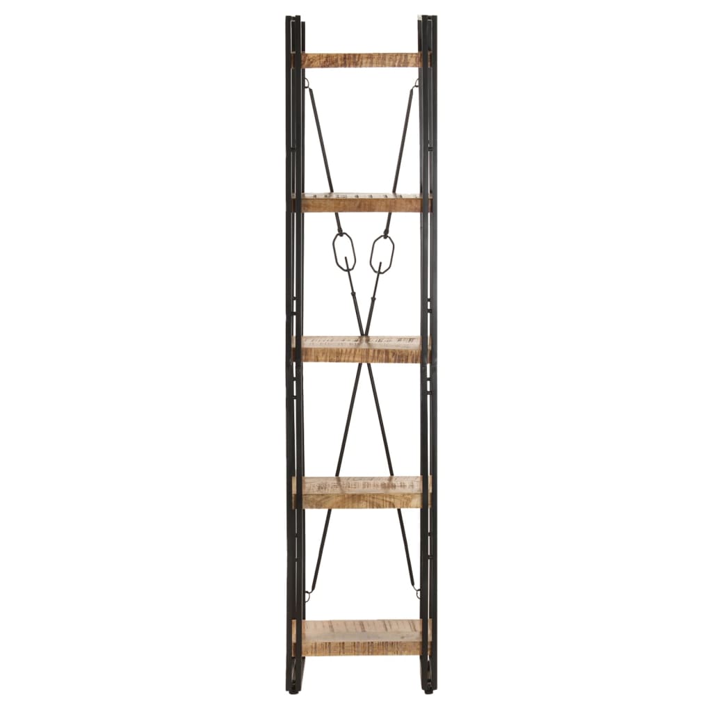 Vidaxl Estantería de 5 Niveles Madera Maciza Mango 40x30x180 Cm Marrón y Negro Mueble Almacenaje