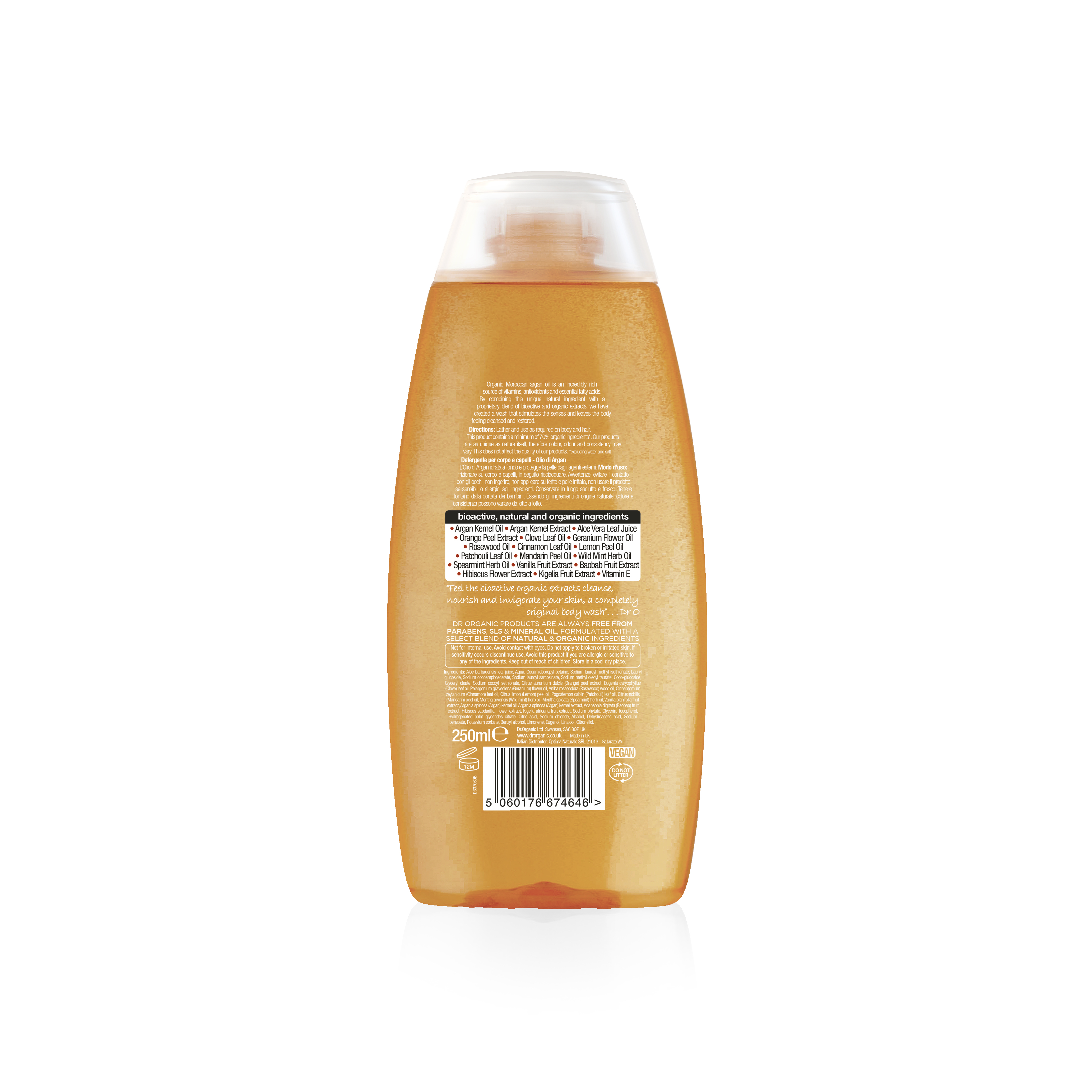 Gel de baño Aceite de Argán 250 ml de gel Dr. Organic