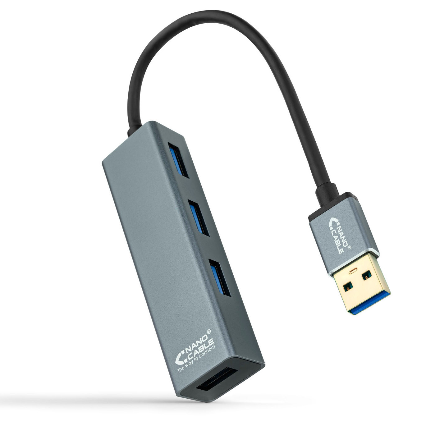 Nanocable Hub USB 3.0 4 Puertos USB 3.0 GRIS - Alta Velocidad de Transferencia