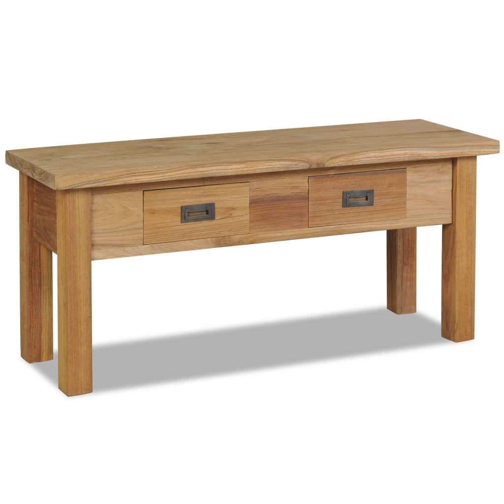 vidaXL Banco de recibidor de madera de teca maciza 90x30x40 cm