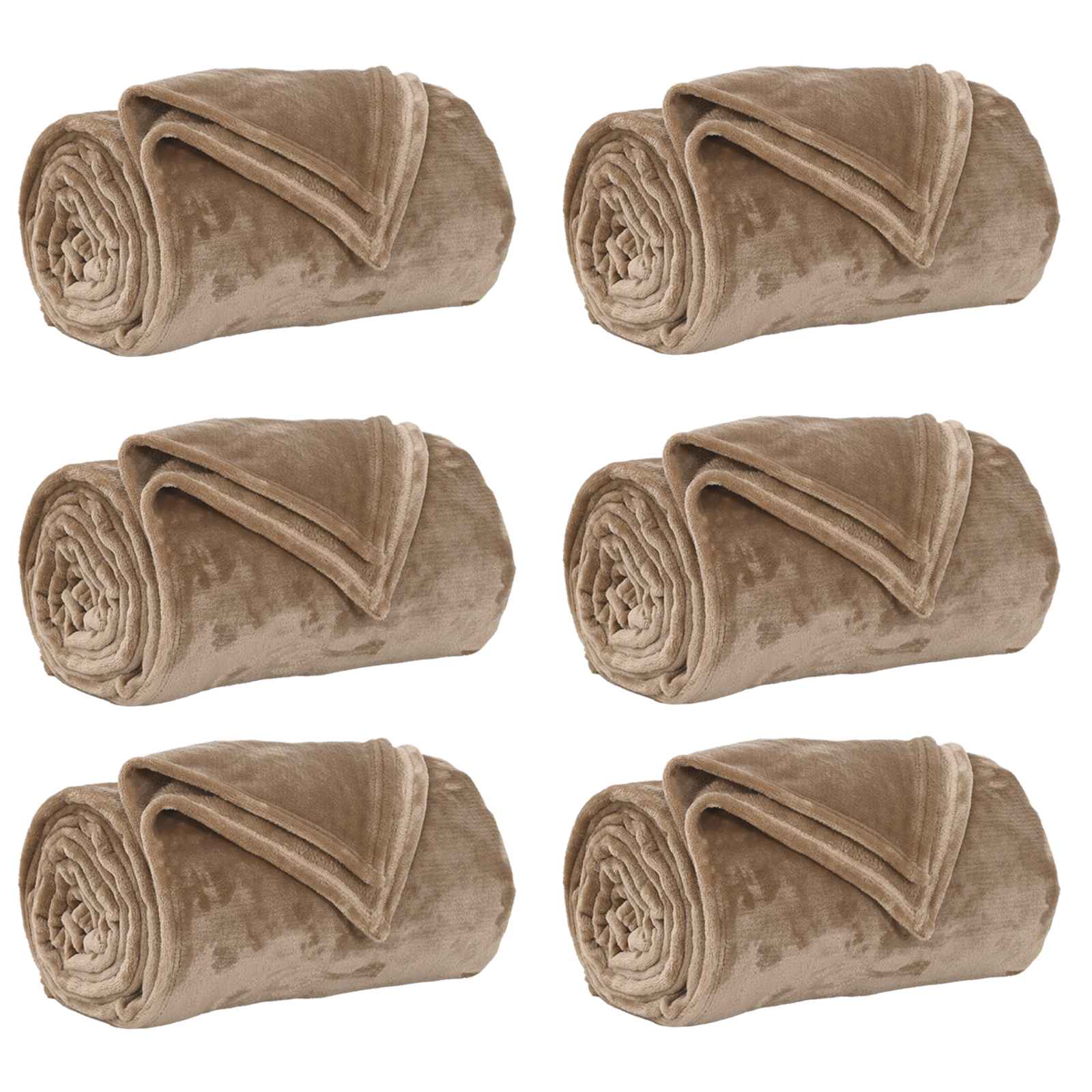 vidaXL Mantitas de Sofá 6 pcs Camel 130 x 150 cm Lana