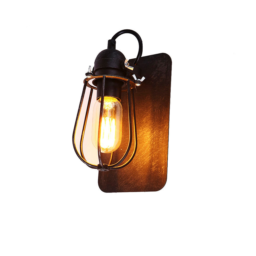 Aplique de Pared Edm Metalico Vintage E27 60W Negro 15x22cm