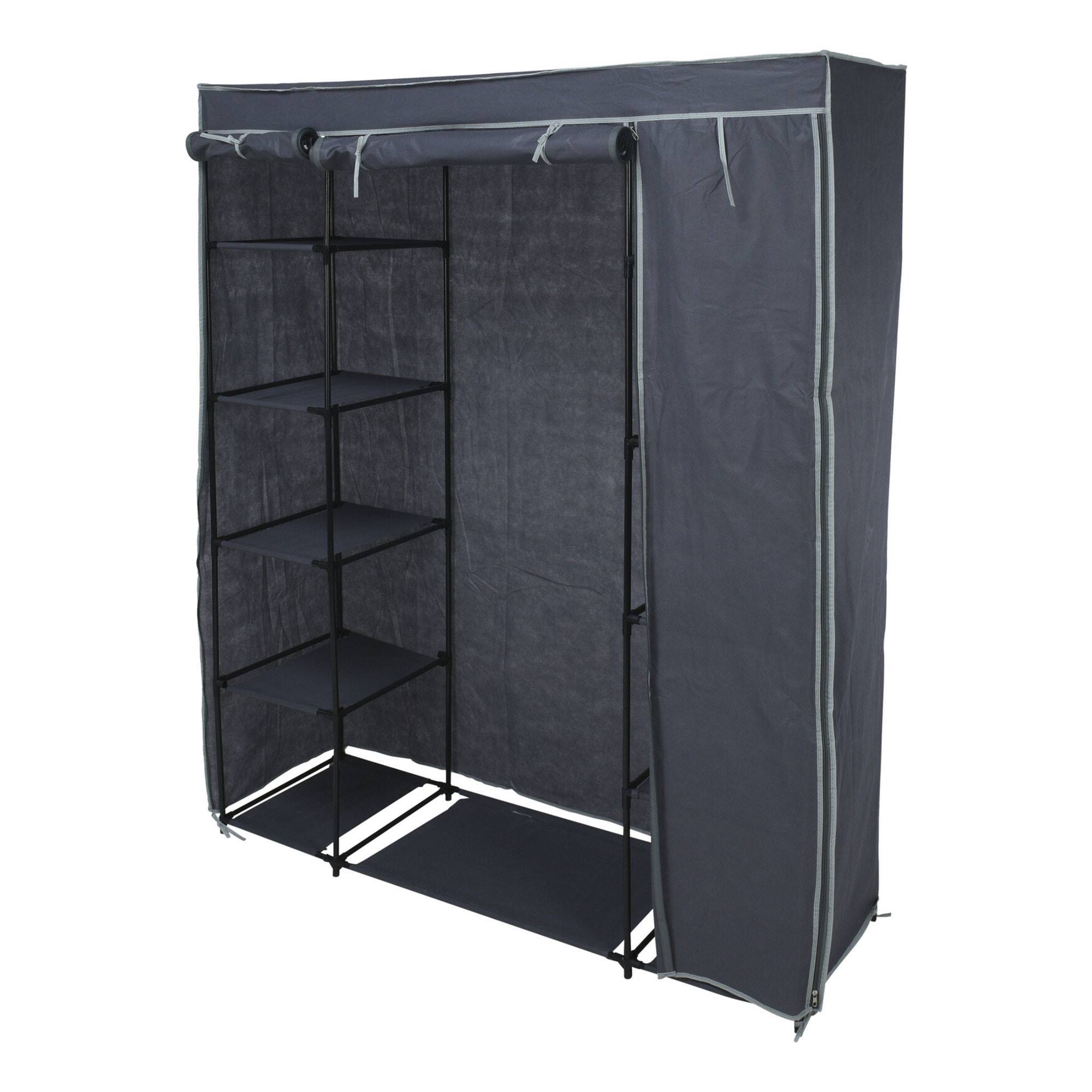 Well Home Armario de almacenaje camping con estantes color gris 141x45x167cm