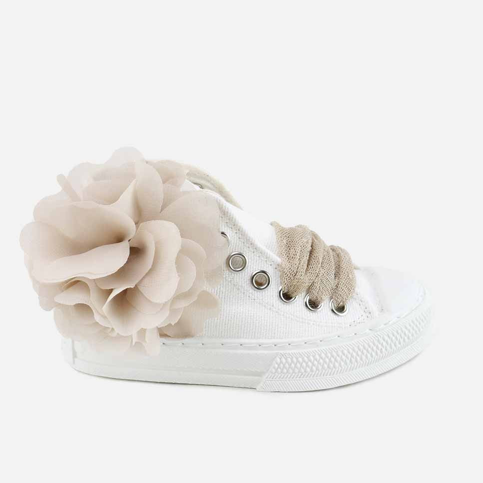 Botas Lona Flor Blanco Plumeti Urban57 | Eli 1957