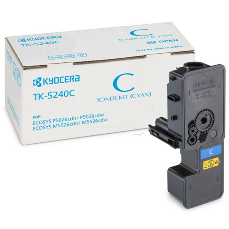 Kyocera Original TK-5240C Toner cian 3000 páginas para ECOSYS M5526cdn / cdw, P5026cdn / cdw