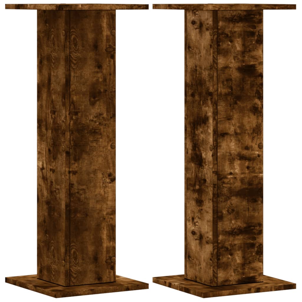 vidaXL Soportes altavoces 2 uds madera 30x30x80 cm Color Gris hormigón,  Gris sonoma,  Blanco y mas