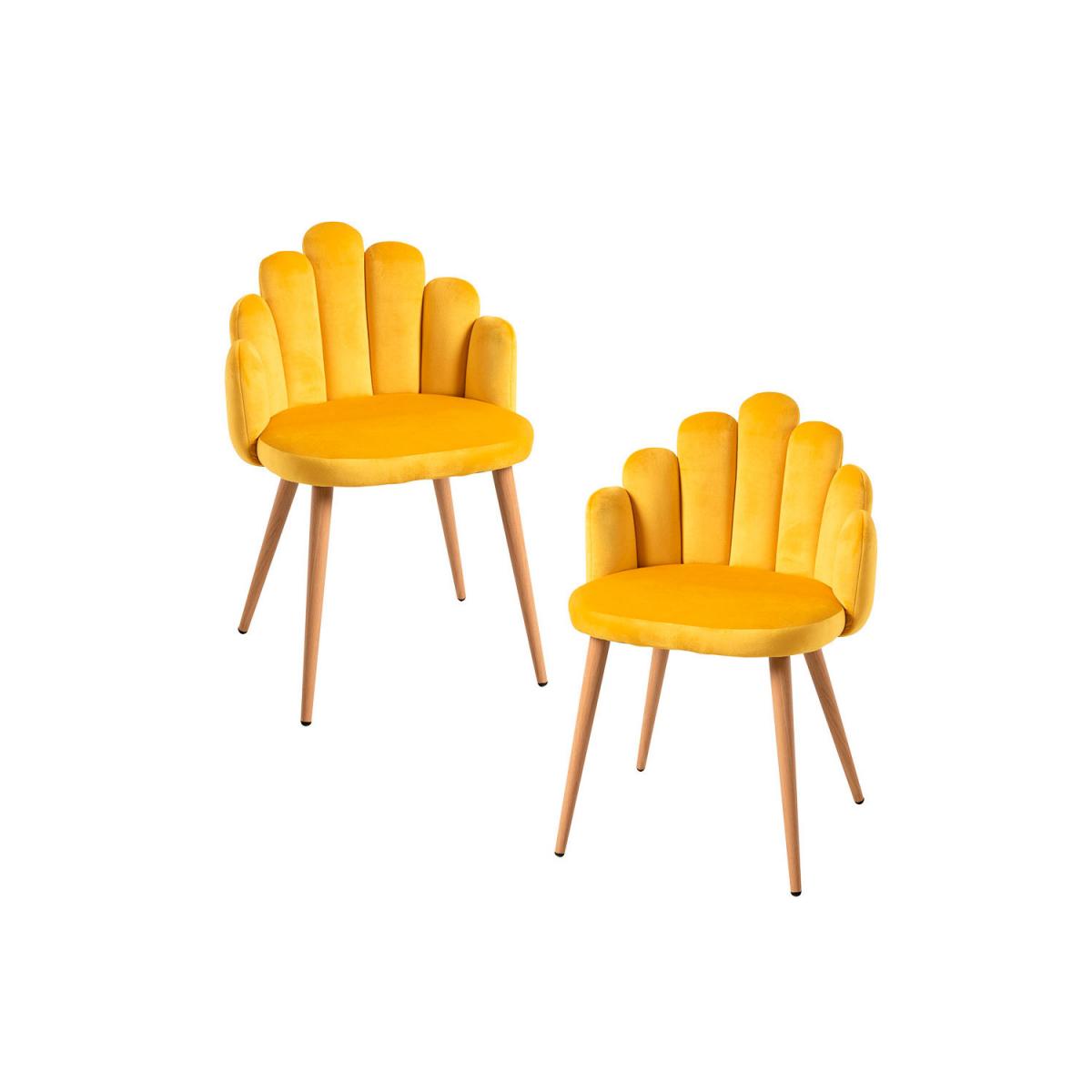 Regalos Miguel - Packs Sillas Comedor - Pack 2 Sillas Hand Terciopelo - Amarillo