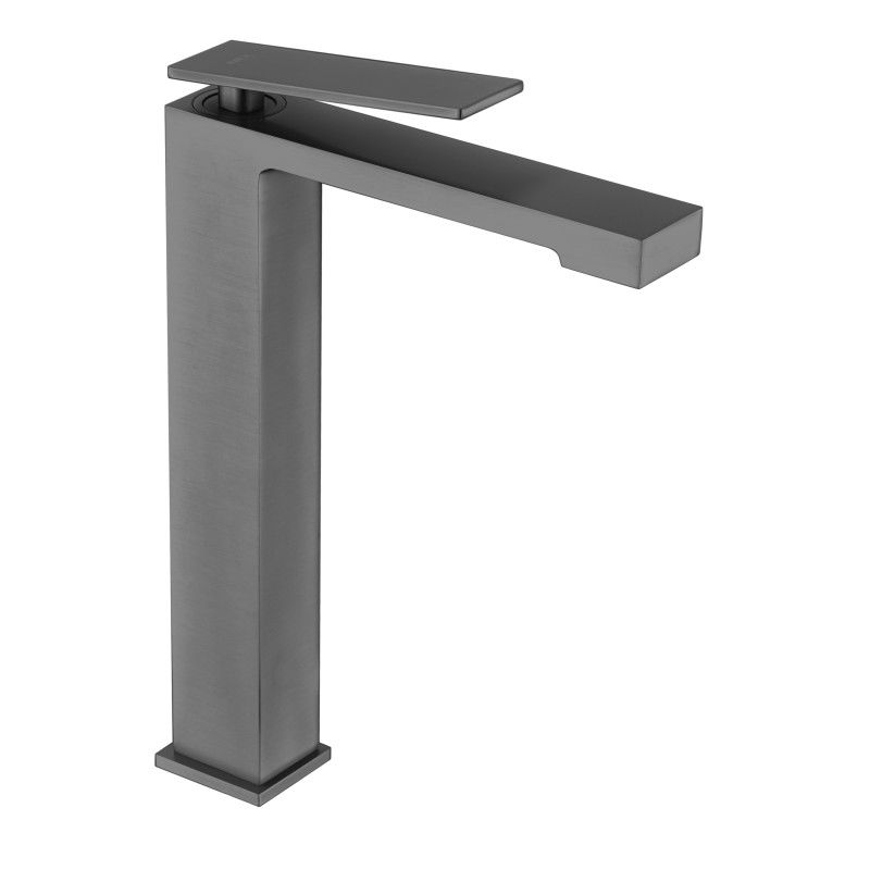 Imex Pisa BDP048-3BGM grifo monomando caño alto lavabo latón acabado black gun metal