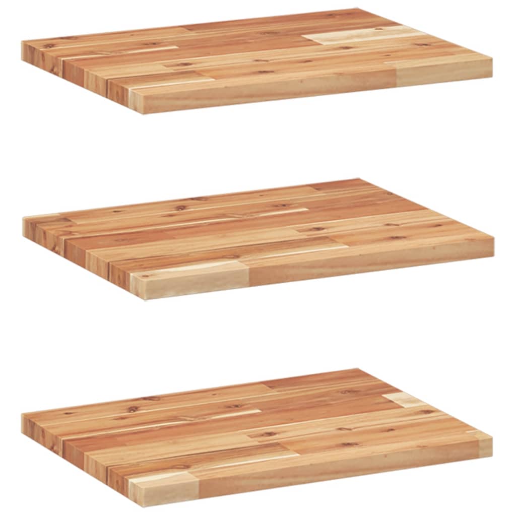 Vidaxl Estantes Flotantes Madera Acacia Sin Tratar 60x30x2 Cm Marrón