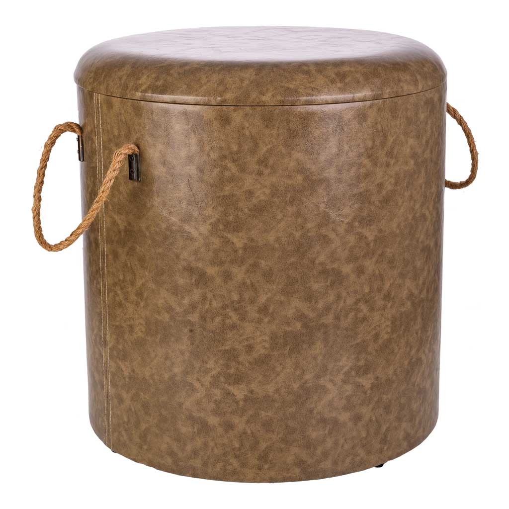 WANDERLUST DECO Taburete de Madera y Canvas Diseño Moderno Resistente y Duradero