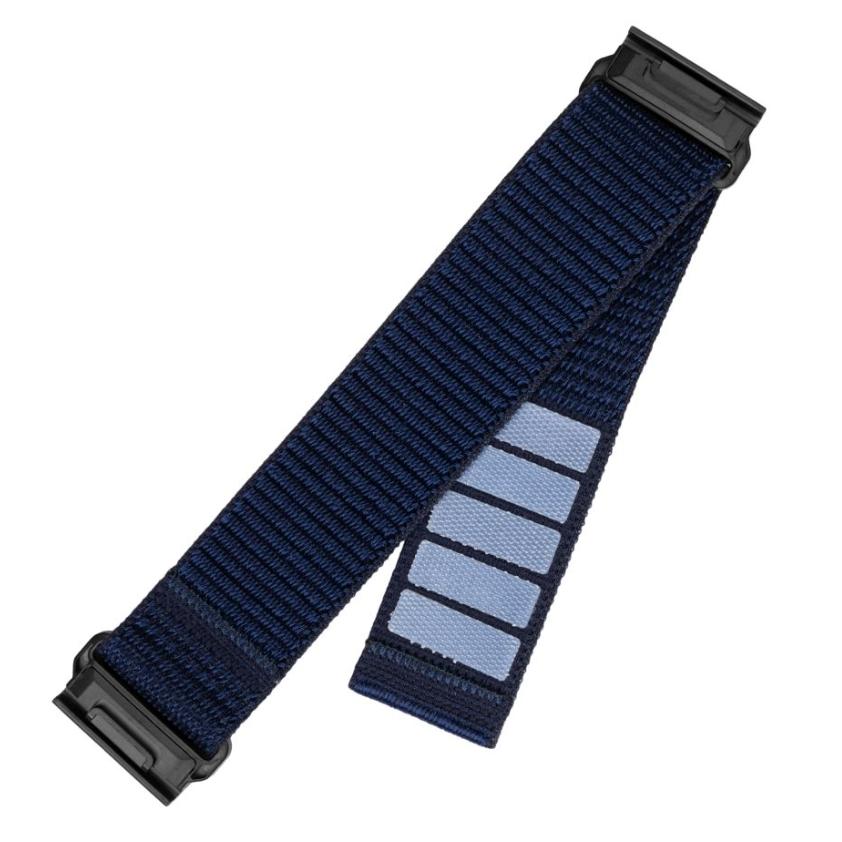 Correa deportiva fija para Garmin QuickFit de 22 mm | 160-210 mm | Azul marino | Nailon