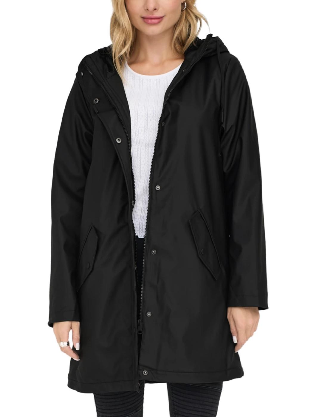 Chubasquero Only Sally negro para mujer-&