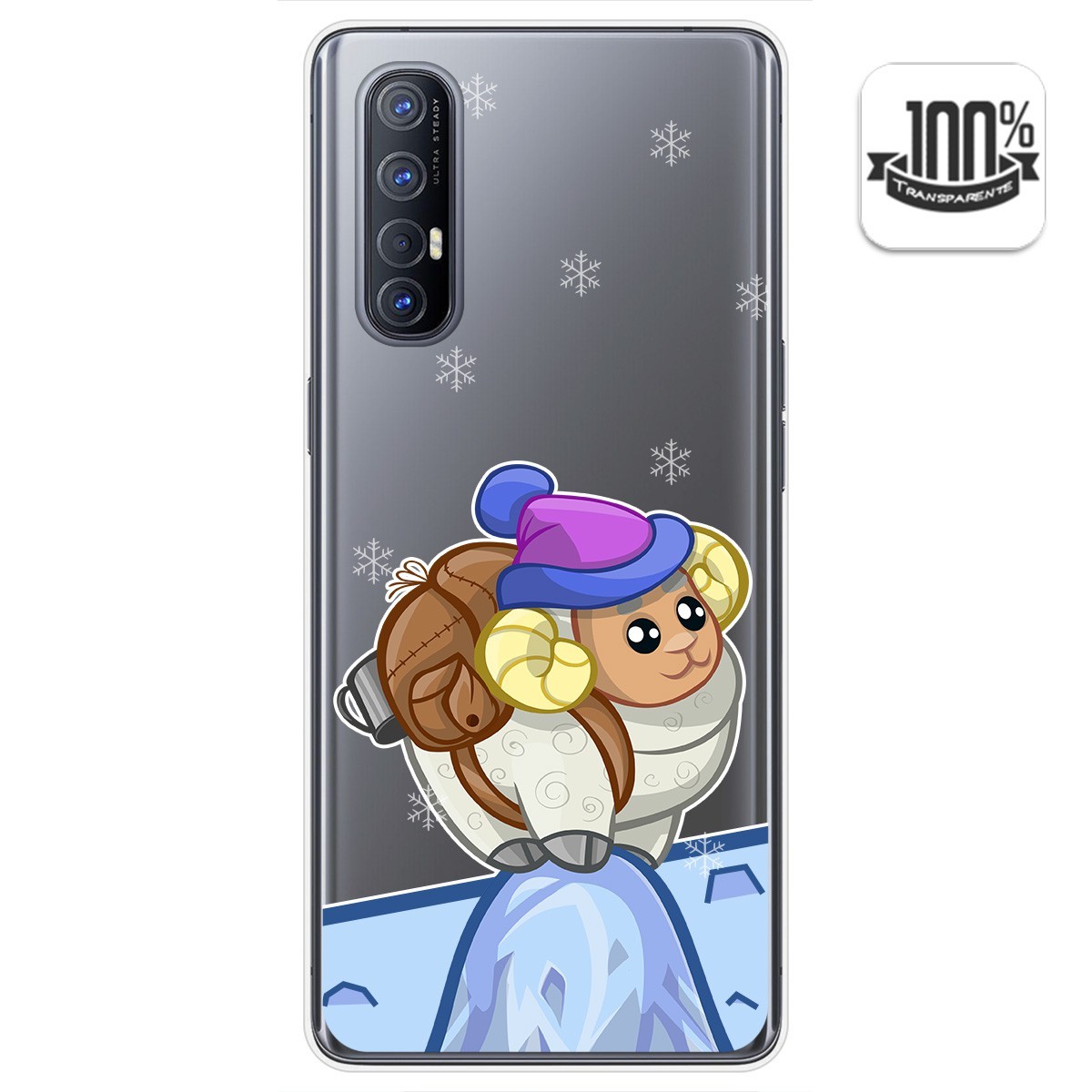 Tumundosmartphone Funda Gel Transparente para Oppo Find X2 Neo diseño Cabra Dibujos