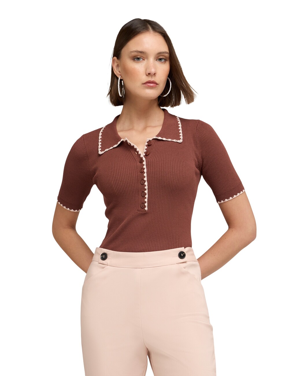Motivi - Polo de punto fino con festón