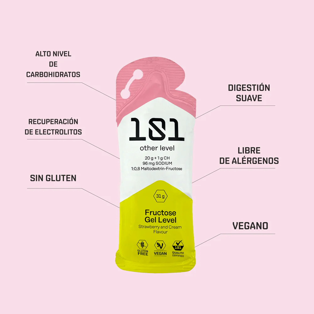 101 OTHER LEVEL PACK 12 FRUCTOSE GEL LEVEL 31 GRAMOS - 21G CHO + 96MG SODIO + 41MG CAFEÍNA