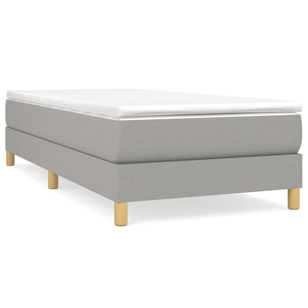 vidaXL Estructura de cama con somier tela gris claro 90x190 cm