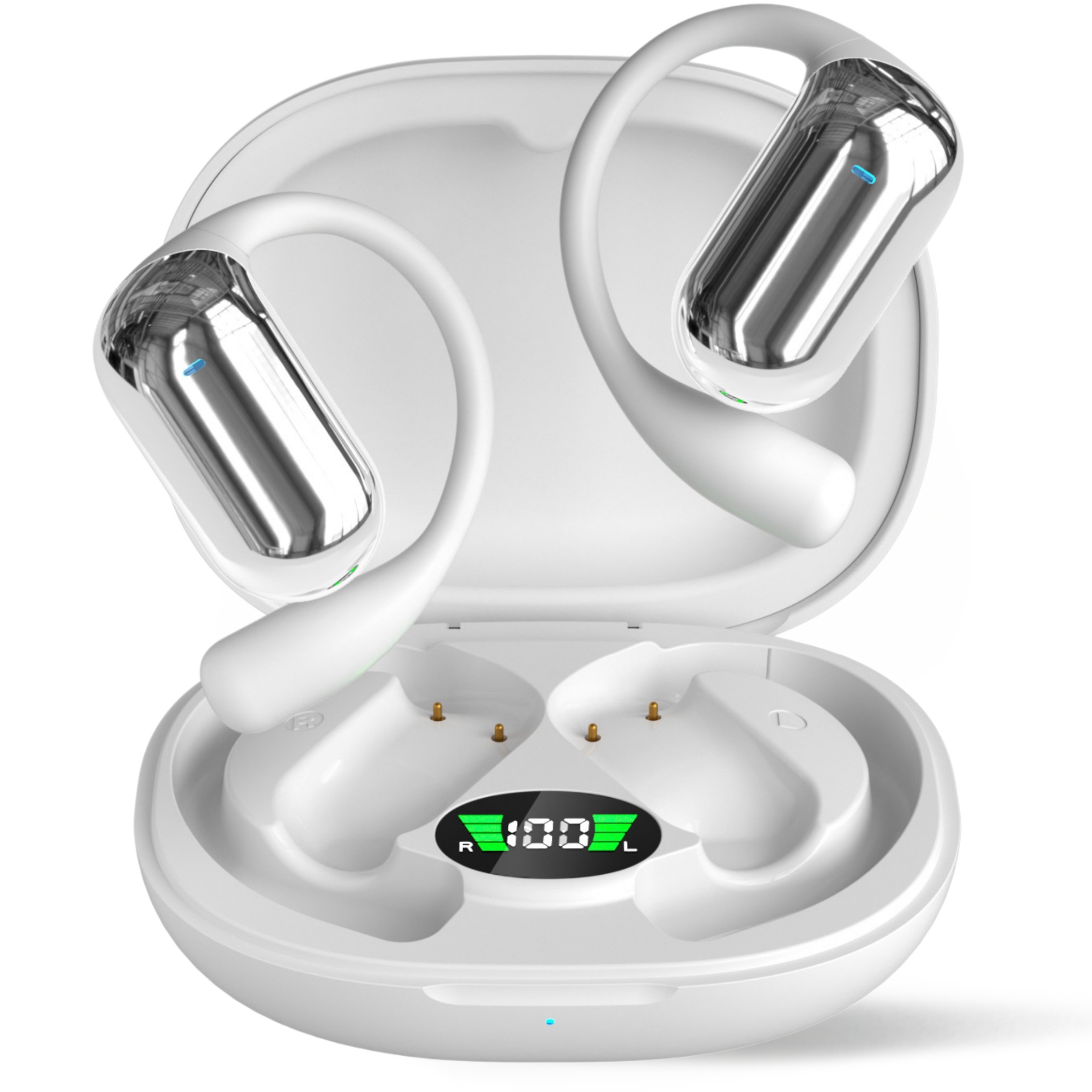 TEISCHE Auriculares Deportivos de Bluetooth V5.4 Cascos Auriculares Inalámbricos de Conducción Ósea Batería 500 mAh de 50H