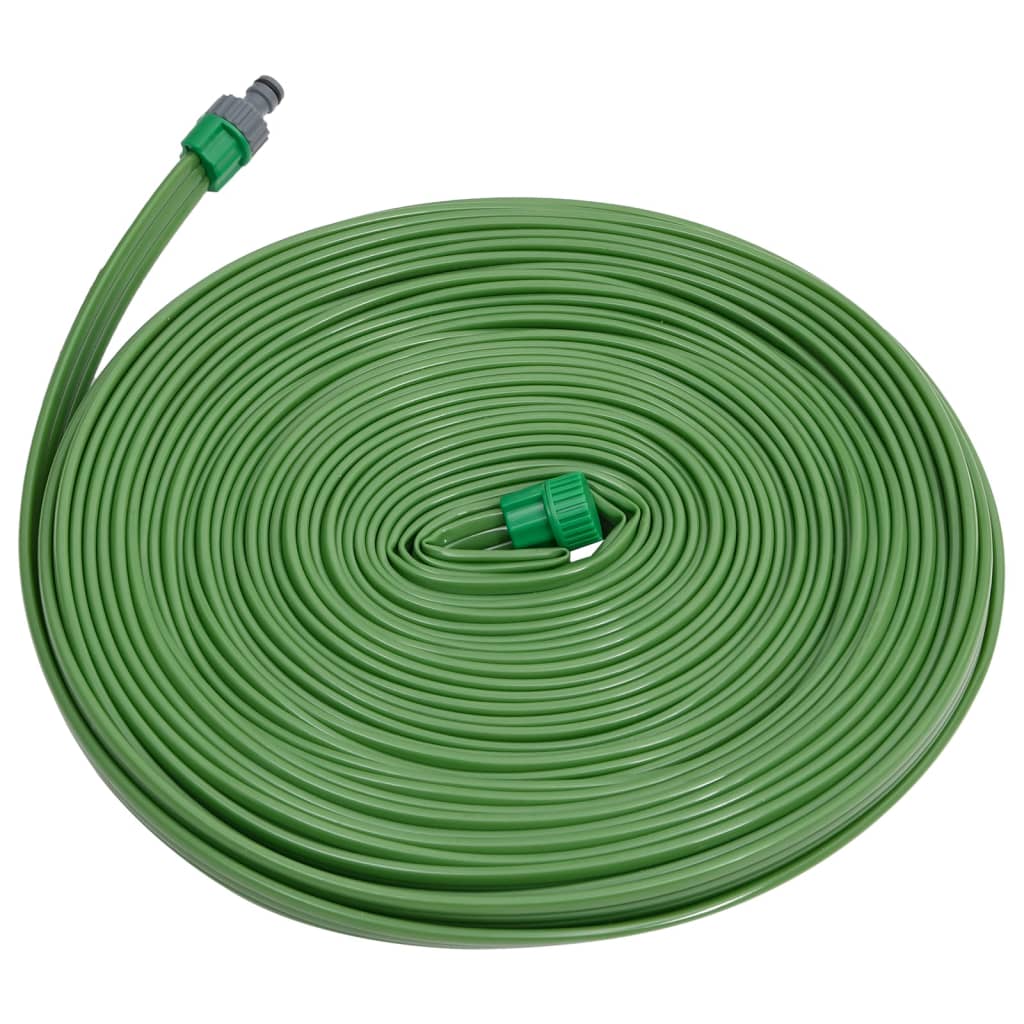 vidaXL Manguera de Riego con 3 Tubos Aspersor de Agua de Jardín PVC Verde Dimensiones 15 m, 7.5 m, 22.5 m