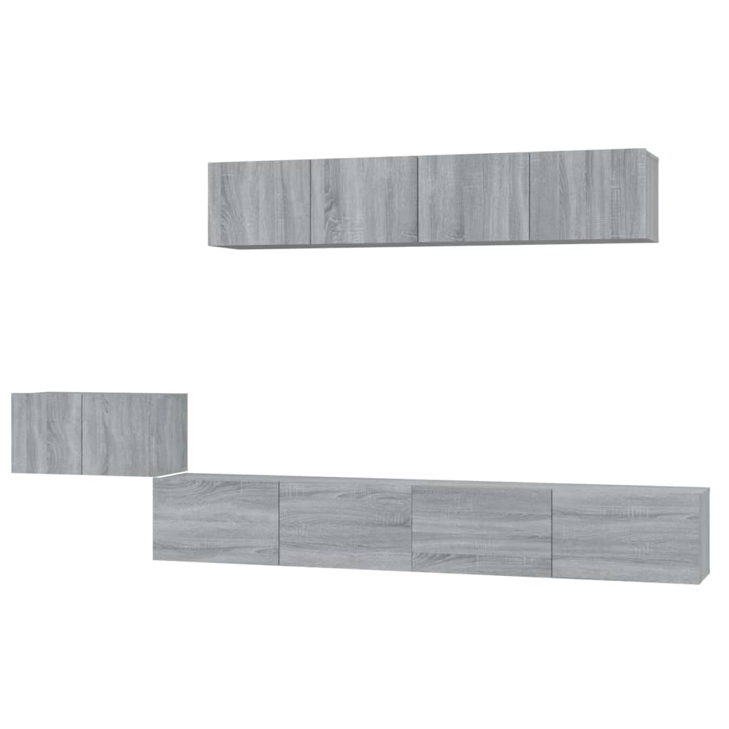 vidaXL Set de muebles para TV 5 pzas madera contrachapada gris Sonoma
