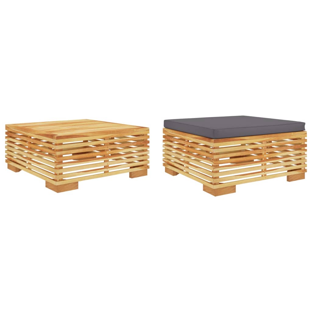 Vidaxl Juego de Muebles de Jardín 2 Piezas Madera Maciza de Teca Crema