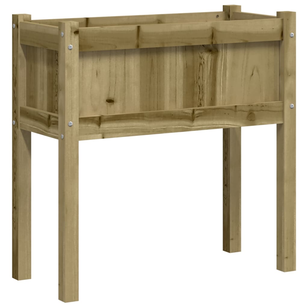 vidaXL Jardinera con patas madera maciza de pino 70x31x70 cm Color Pino natural,  Pino blanco,  Marrón pino y mas