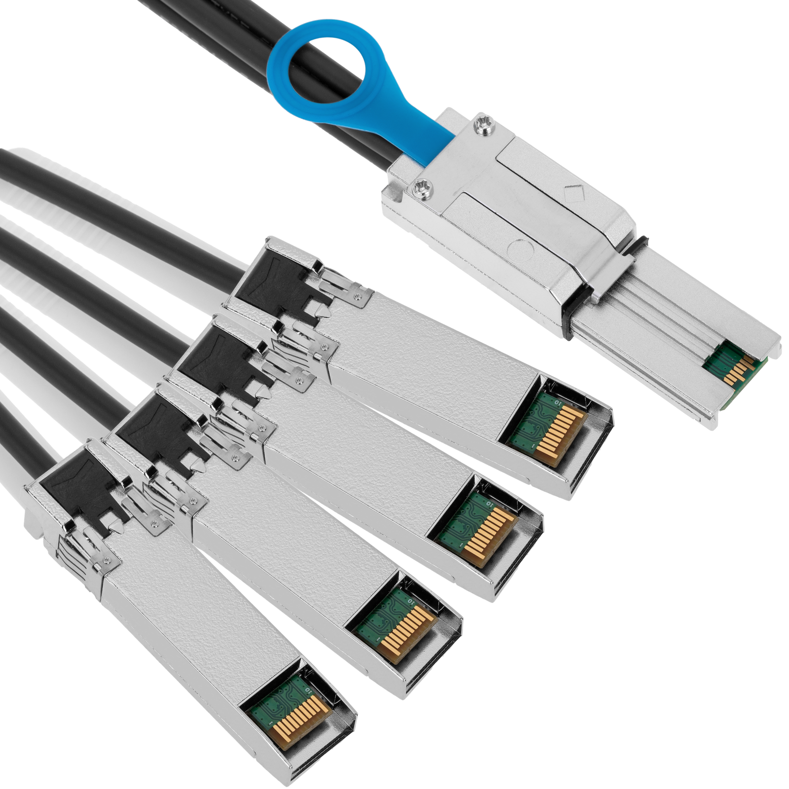 Cable MiniSAS SFF-8088 a 4 SFP+ SFF-8431 de 10 Gigabit de 1m - BeMatik