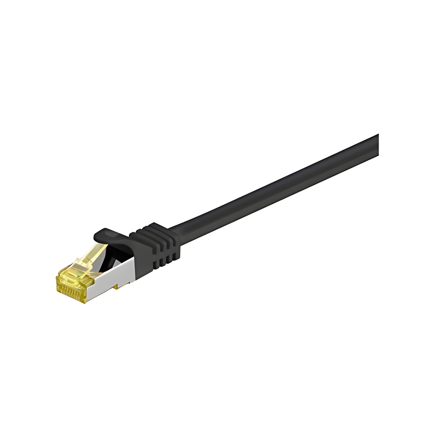 Goobay RJ-45 CAT7 7.5m Ethernet Cable, 7.5m, S/FTP (S-STP), RJ45 Connector, LSZH, Black - Ideal for high-speed network connections.