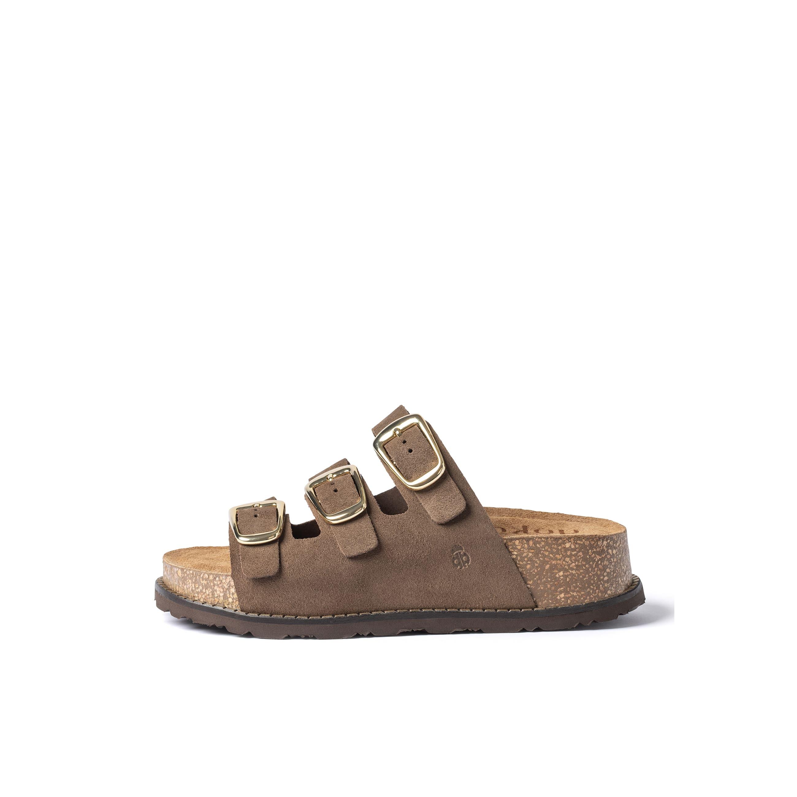 YOKONO Sandalia plataforma ALI-260 MARRÓN OSCURO | Zapatos mujer Primavera-Verano | Piel vacuna  Serraje | 4 CM