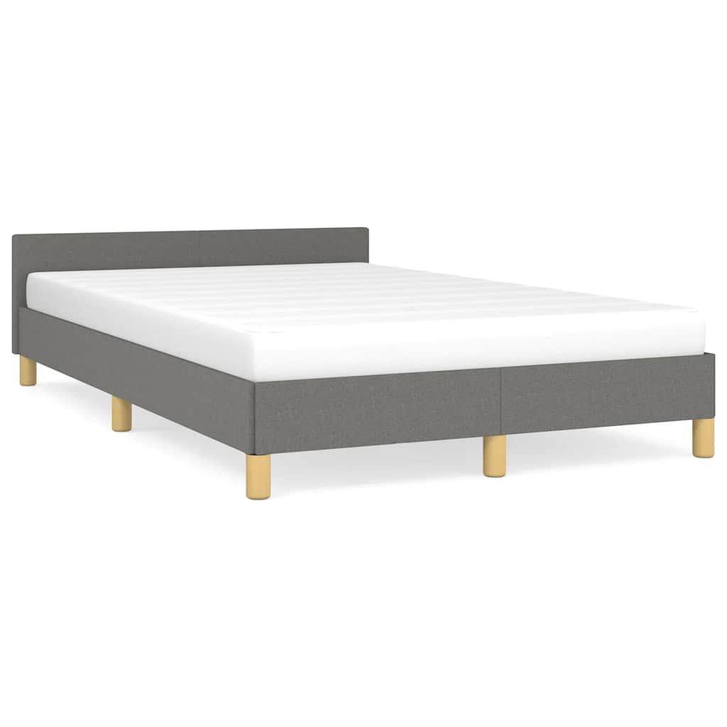 vidaXL Estructura de cama sin colchón tela gris oscuro 120x200 cm