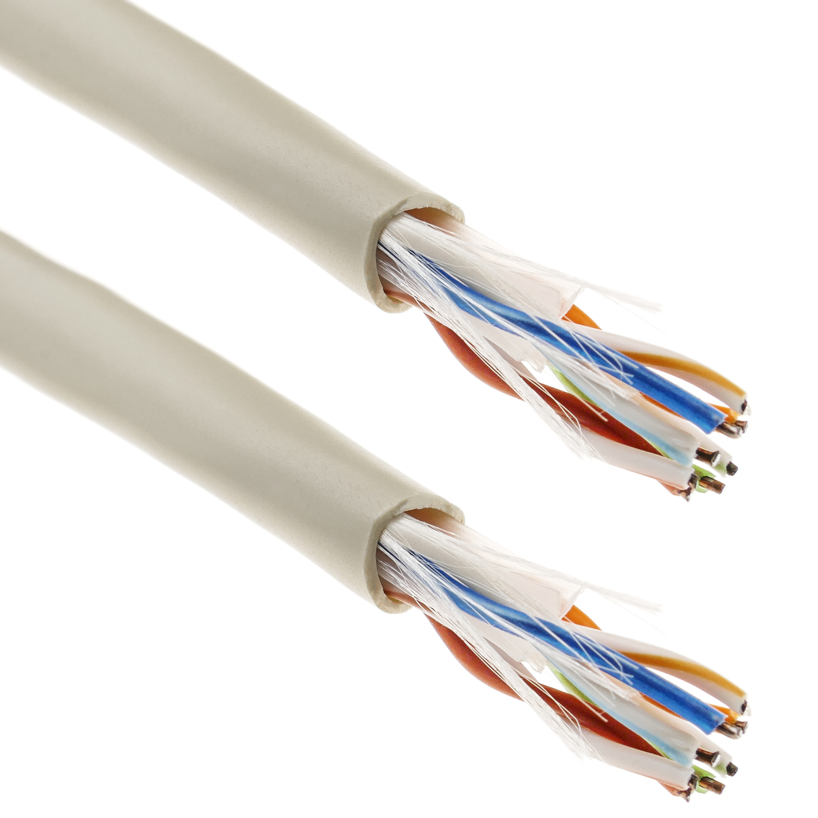 Bobina de cable de red LAN UTP categoría cat.6 24AWG CCA rígido gris 100m - BeMatik